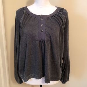 {Free People} Grey Henley Top